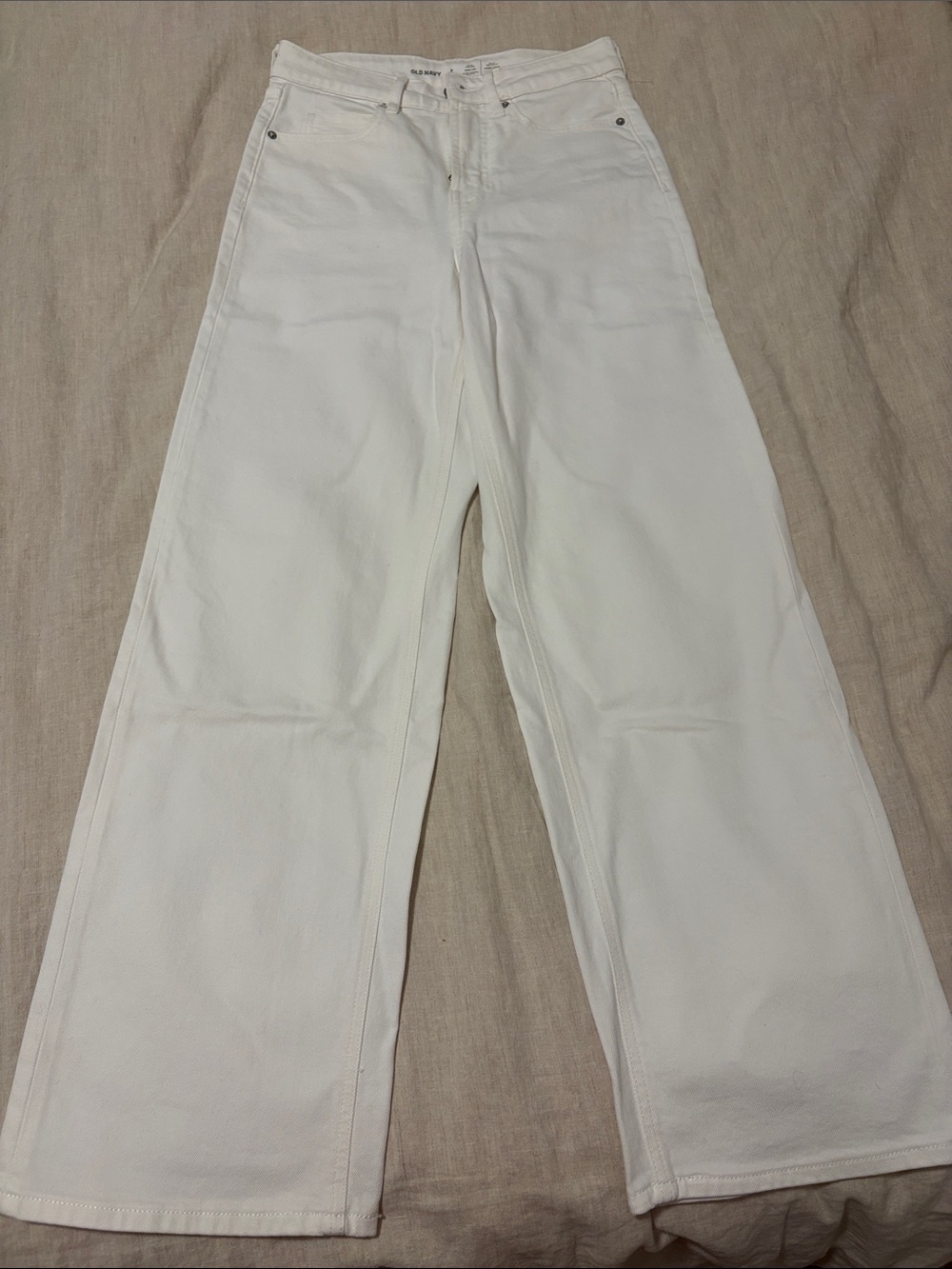 Old Navy White High-Rise Wide Leg Jeans